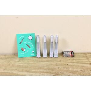 New Quip Electric Toothbrush Head Lot of 4 Refill Replacement 4 Batteries Sealed